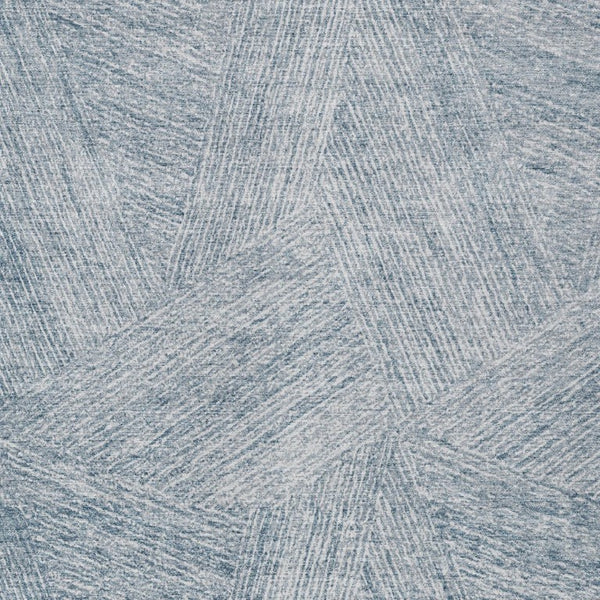 Abstract Washable Polyester Area Rug for Indoor Outdoor Living Spaces Coastal Style Denim Ivory