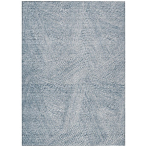 HomeRoots 9' X 12' Stylish Denim Blue & Ivory Abstract Washable Area Rug – Durable for Indoor & Outdoor Use! 597008