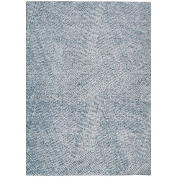 HomeRoots 9' X 12' Stylish Denim Blue & Ivory Abstract Washable Area Rug – Durable for Indoor & Outdoor Use! 597008