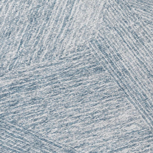 Abstract Washable Polyester Area Rug for Indoor Outdoor Living Spaces Coastal Style Denim Ivory