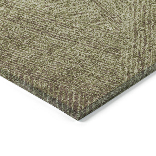 Homeroots 3' Artichoke Green And Ivory Abstract Washable Area Rug – Perfect For Indoor And Outdoor Use! 3' X 5' Polyester 597010