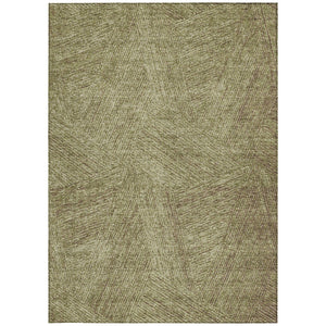 Homeroots 3' Artichoke Green And Ivory Abstract Washable Area Rug – Perfect For Indoor And Outdoor Use! 5' X 8' Polyester 597011