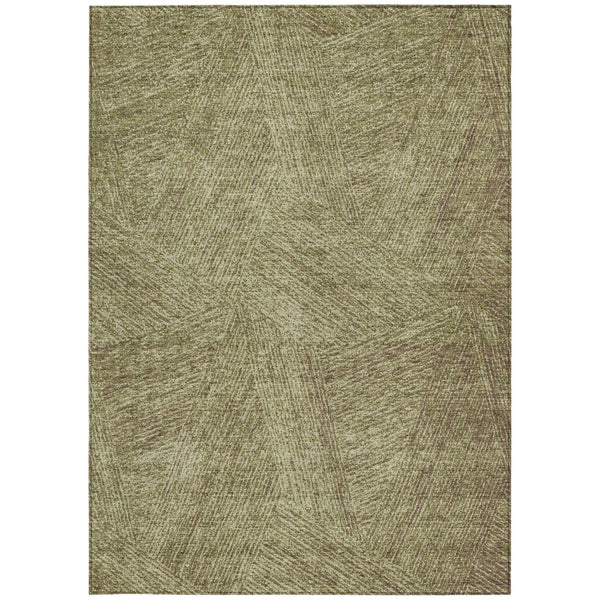 Homeroots 3' Artichoke Green And Ivory Abstract Washable Area Rug – Perfect For Indoor And Outdoor Use! 5' X 8' Polyester 597011