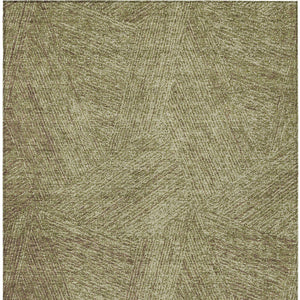 Homeroots 3' Artichoke Green And Ivory Abstract Washable Area Rug – Perfect For Indoor And Outdoor Use! 5' X 8' Polyester 597011