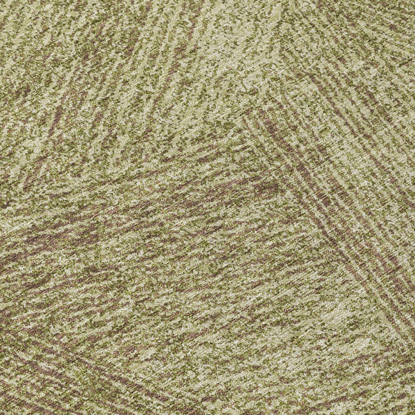 Homeroots 3' Artichoke Green And Ivory Abstract Washable Area Rug – Perfect For Indoor And Outdoor Use! 8' Round Polyester 597012