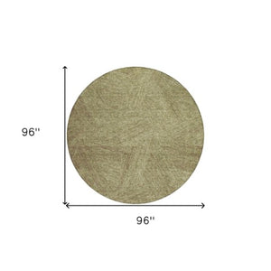 Homeroots 3' Artichoke Green And Ivory Abstract Washable Area Rug – Perfect For Indoor And Outdoor Use! 8' Round Polyester 597012