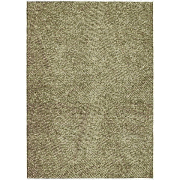 HomeRoots 5' Abstract Green Beige Brown Indoor Outdoor Area Rug - Washable, Durable, Stylish for Any Space 10' X 14' 597015