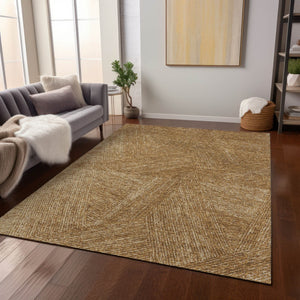 Homeroots 3' Artichoke Green And Ivory Abstract Washable Area Rug – Perfect For Indoor And Outdoor Use! 5' X 8' Polyester 597017
