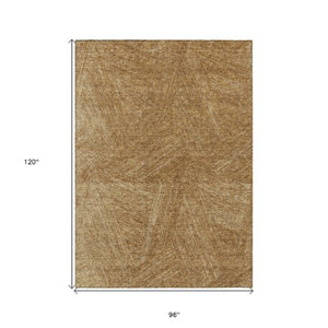 Homeroots 3' Artichoke Green And Ivory Abstract Washable Area Rug – Perfect For Indoor And Outdoor Use! 8' X 10' Polyester 597019