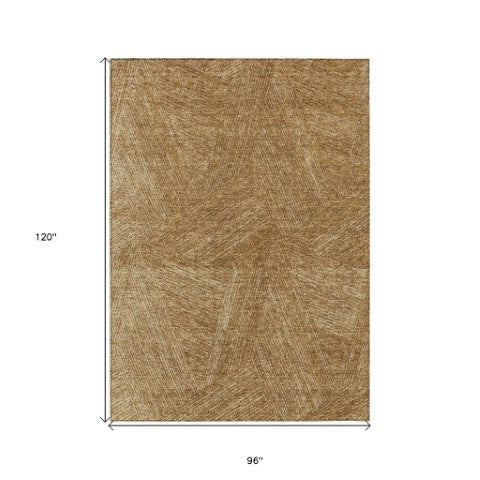 Homeroots 3' Artichoke Green And Ivory Abstract Washable Area Rug – Perfect For Indoor And Outdoor Use! 8' X 10' Polyester 597019