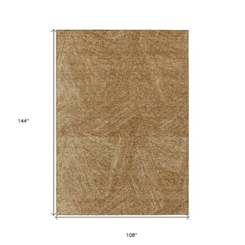 Homeroots 3' Artichoke Green And Ivory Abstract Washable Area Rug – Perfect For Indoor And Outdoor Use! 9' X 12' Polyester 597020