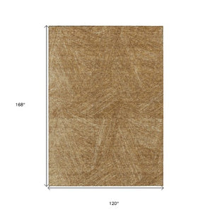 Homeroots 3' Artichoke Green And Ivory Abstract Washable Area Rug – Perfect For Indoor And Outdoor Use! 10' X 14' Polyester 597021