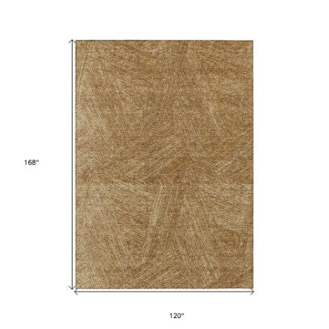 Homeroots 3' Artichoke Green And Ivory Abstract Washable Area Rug – Perfect For Indoor And Outdoor Use! 10' X 14' Polyester 597021