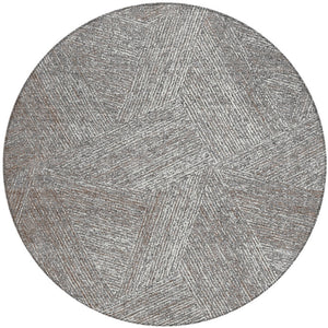Homeroots 3' Artichoke Green And Ivory Abstract Washable Area Rug – Perfect For Indoor And Outdoor Use! 8' Round Polyester 597024