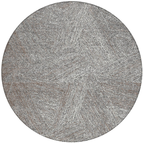 Homeroots 3' Artichoke Green And Ivory Abstract Washable Area Rug – Perfect For Indoor And Outdoor Use! 8' Round Polyester 597024