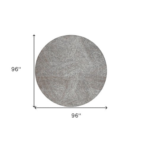 Homeroots 3' Artichoke Green And Ivory Abstract Washable Area Rug – Perfect For Indoor And Outdoor Use! 8' Round Polyester 597024