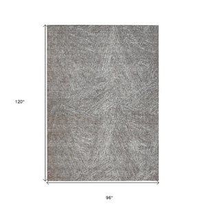 Homeroots 3' Artichoke Green And Ivory Abstract Washable Area Rug – Perfect For Indoor And Outdoor Use! 8' X 10' Polyester 597025