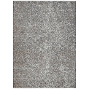 HomeRoots 5' Versatile Gray Brown and Ivory Abstract Area Rug - Machine Washable for Indoor and Outdoor Spaces 8' X 10' 597025