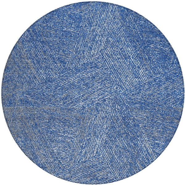 Homeroots 3' Artichoke Green And Ivory Abstract Washable Area Rug – Perfect For Indoor And Outdoor Use! 8' Round Polyester 597030