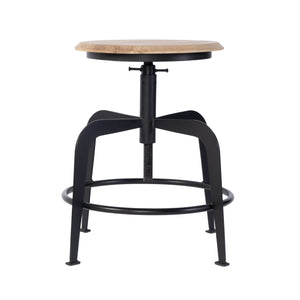 Butler Specialty Butler Adjustable Iron & Wood Bar Stool - Industrial Style, 20-27 In. Height, Rustic Charm For Any Space Black,Natural Iron,Mango Wood 5970330-butler