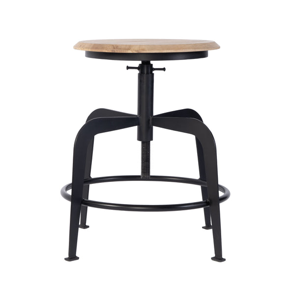 Butler Specialty Butler Adjustable Iron & Wood Bar Stool - Industrial Style, 20-27 In. Height, Rustic Charm For Any Space Black,Natural Iron,Mango Wood 5970330-butler