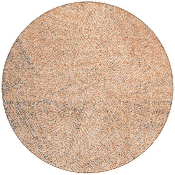 Homeroots 3' Artichoke Green And Ivory Abstract Washable Area Rug – Perfect For Indoor And Outdoor Use! 8' Round Polyester 597036