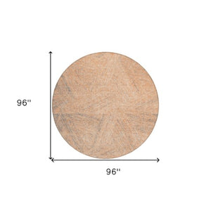 Homeroots 3' Artichoke Green And Ivory Abstract Washable Area Rug – Perfect For Indoor And Outdoor Use! 8' Round Polyester 597036