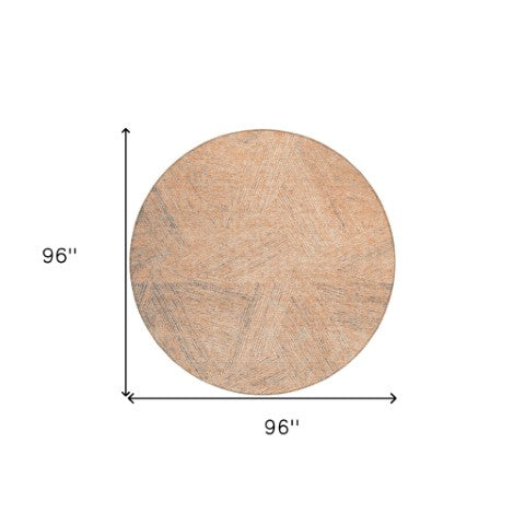 Homeroots 3' Artichoke Green And Ivory Abstract Washable Area Rug – Perfect For Indoor And Outdoor Use! 8' Round Polyester 597036