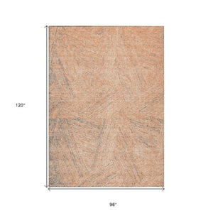 Homeroots 3' Artichoke Green And Ivory Abstract Washable Area Rug – Perfect For Indoor And Outdoor Use! 8' X 10' Polyester 597037