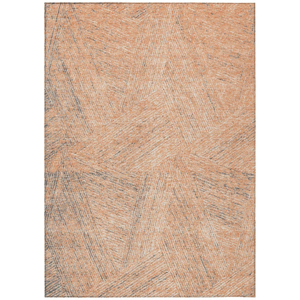 HomeRoots 5' Contemporary Abstract Peach, Blue & Ivory Area Rug - Durable, Washable for Indoor & Outdoor Use 10' X 14' 597039