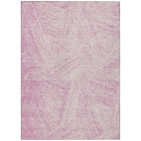 HomeRoots 5' Stylish Pink and Ivory Abstract Area Rug - Modern, Washable, Versatile for Indoor and Outdoor Spaces 5' X 8' 597041