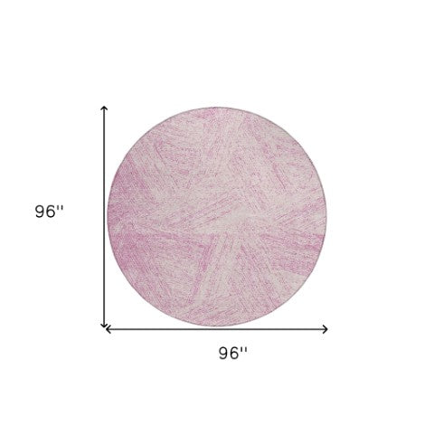 Homeroots 3' Artichoke Green And Ivory Abstract Washable Area Rug – Perfect For Indoor And Outdoor Use! 8' Round Polyester 597042