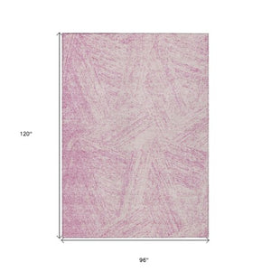 Homeroots 3' Artichoke Green And Ivory Abstract Washable Area Rug – Perfect For Indoor And Outdoor Use! 8' X 10' Polyester 597043