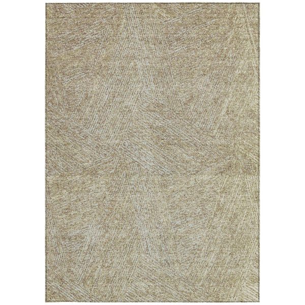 Homeroots 3' Artichoke Green And Ivory Abstract Washable Area Rug – Perfect For Indoor And Outdoor Use! 5' X 8' Polyester 597047