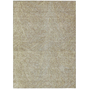 HomeRoots 5' Stylish Ivory and Brown Abstract Area Rug - Durable, Washable Design for Indoor and Outdoor Use 5' X 8' 597047