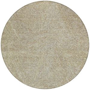 Homeroots 3' Artichoke Green And Ivory Abstract Washable Area Rug – Perfect For Indoor And Outdoor Use! 8' Round Polyester 597048