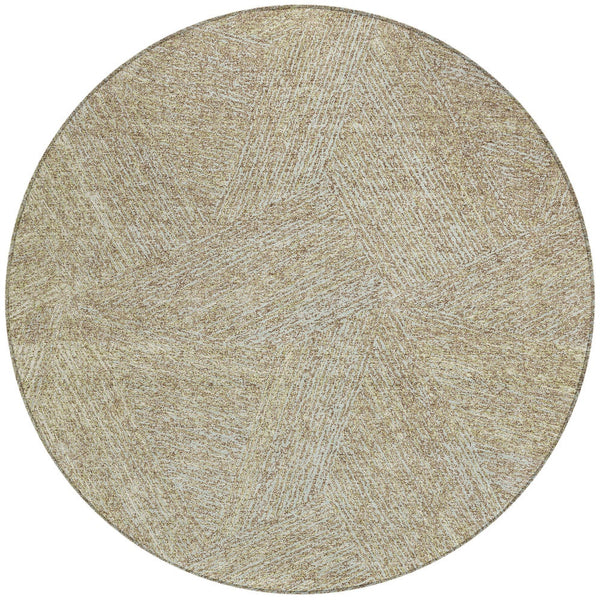 Homeroots 3' Artichoke Green And Ivory Abstract Washable Area Rug – Perfect For Indoor And Outdoor Use! 8' Round Polyester 597048