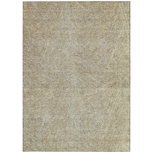 Homeroots 3' Artichoke Green And Ivory Abstract Washable Area Rug – Perfect For Indoor And Outdoor Use! 8' X 10' Polyester 597049