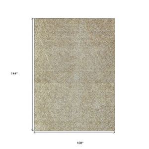 Homeroots 3' Artichoke Green And Ivory Abstract Washable Area Rug – Perfect For Indoor And Outdoor Use! 9' X 12' Polyester 597050