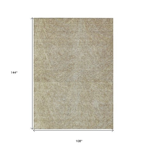 Homeroots 3' Artichoke Green And Ivory Abstract Washable Area Rug – Perfect For Indoor And Outdoor Use! 9' X 12' Polyester 597050