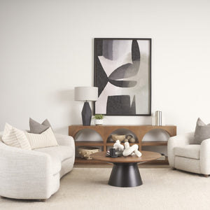 Homeroots 40" Brown And Black Round Pedestal Coffee Table - Stylish Solid Wood & Iron Design For Any Space   597053