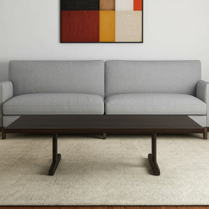 Homeroots 55" Solid Wood Double Pedestal Coffee Table - Stylish Dark Brown Design For Living Room & Office   597055