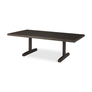 HomeRoots 55" Dark Brown Solid Wood Coffee Table - Elegant Double Pedestal Design for Modern Living Spaces 597055