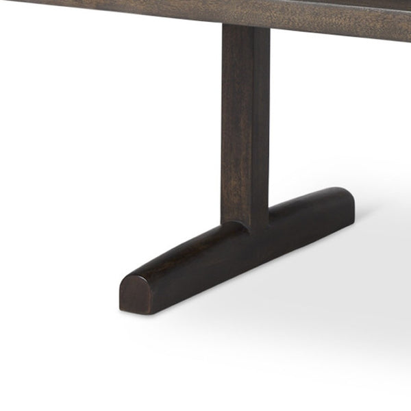 Homeroots 55" Solid Wood Double Pedestal Coffee Table - Stylish Dark Brown Design For Living Room & Office   597055