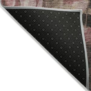 Homeroots 3' Captivating Gold Red And Brown Floral Washable Area Rug For Indoor And Outdoor Spaces 8' X 10' Polyester 597066