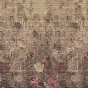 Homeroots 3' Captivating Gold Red And Brown Floral Washable Area Rug For Indoor And Outdoor Spaces 9' X 12' Polyester 597067