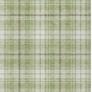 Homeroots 3' Stylish Artichoke Green Brown And Ivory Plaid Washable Area Rug For Indoor And Outdoor Use 3' X 5' Polyester 597069