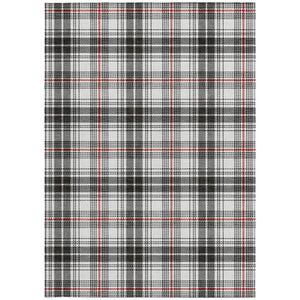 Homeroots 3' Stylish Artichoke Green Brown And Ivory Plaid Washable Area Rug For Indoor And Outdoor Use 3' X 5' Polyester 597081