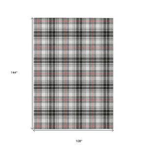 Homeroots 3' Stylish Artichoke Green Brown And Ivory Plaid Washable Area Rug For Indoor And Outdoor Use 9' X 12' Polyester 597085