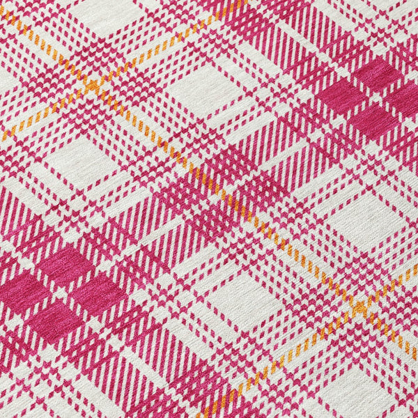 Homeroots 3' Stylish Artichoke Green Brown And Ivory Plaid Washable Area Rug For Indoor And Outdoor Use 8' Round Polyester 597089